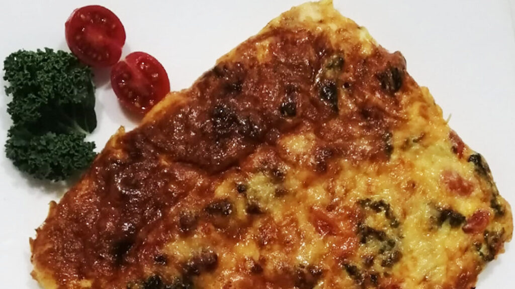 Frittata de espinacas con queso de cabra