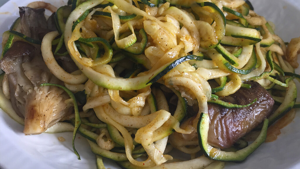 Receta de Tallarines con Setas y Gambas